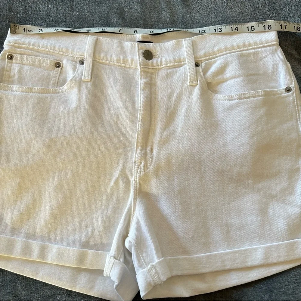 J. Crew Optic White Denim Shorts Size 30